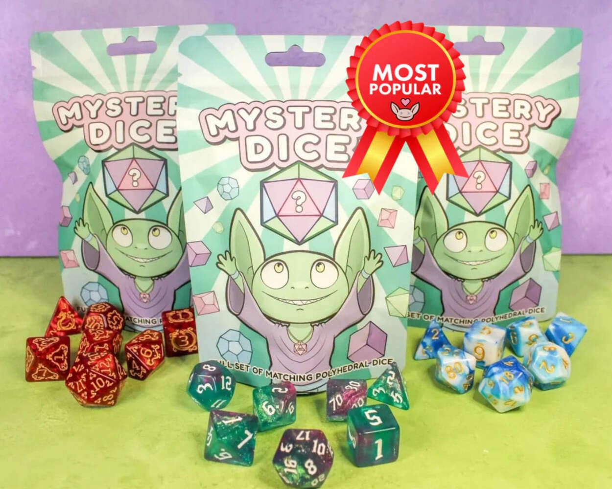 Mystery Dice Set of 7 Polyhedral Dice, DND Dice Set, for D&D & Tabletop Games