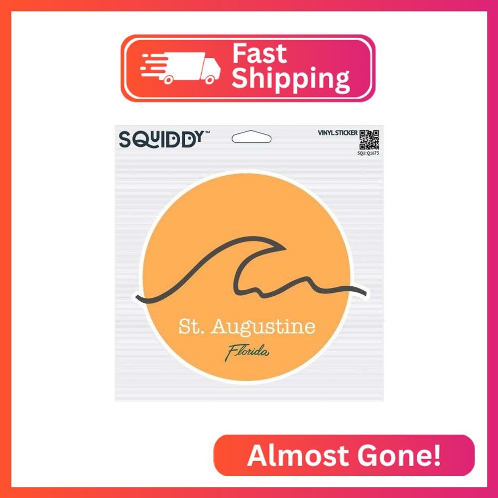 St. Augustine Florida Wave Vinyl Sticker Decal, 4 inch