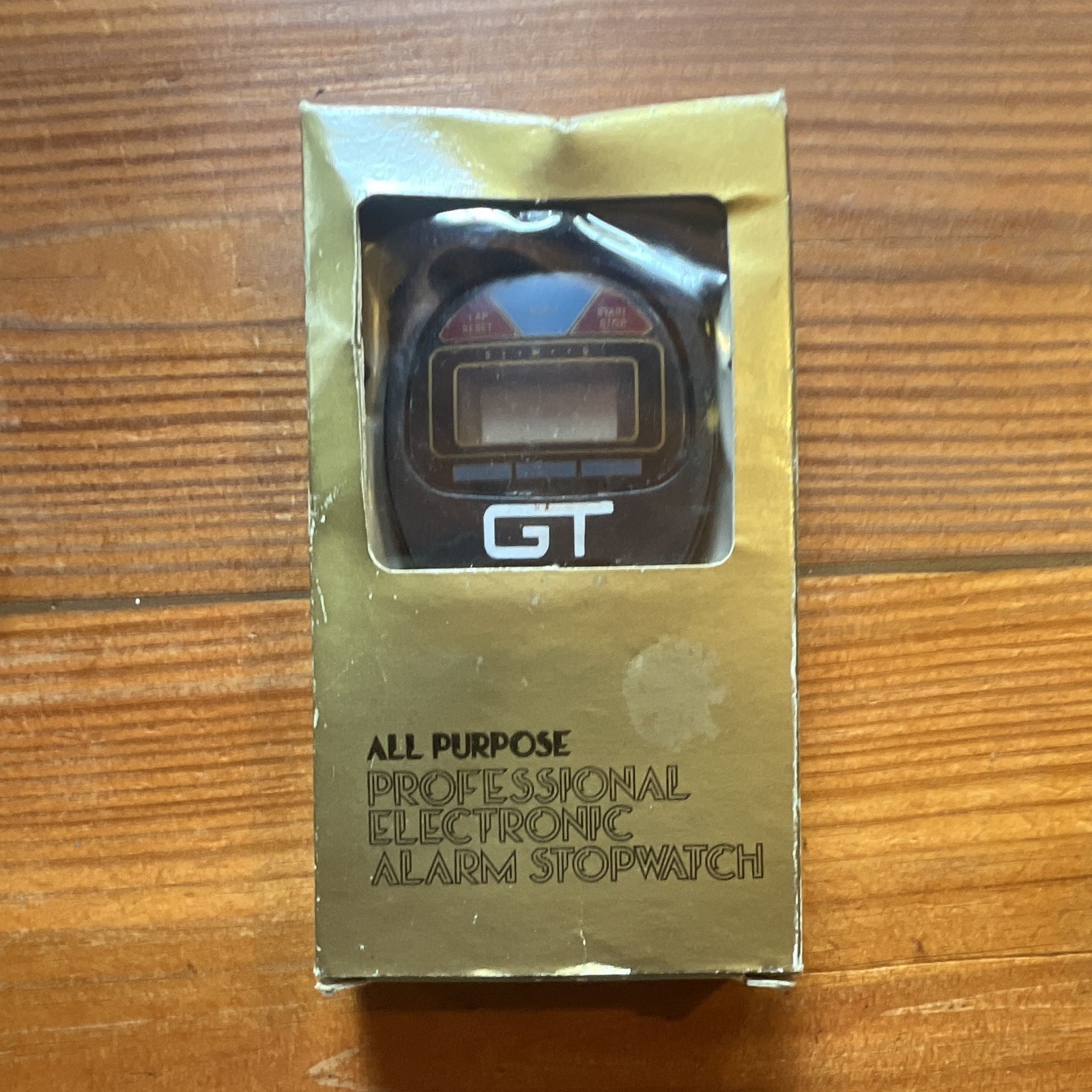 GT Electronic Stopwatch w/ Alarm & Calendar/Date, Black Plastic Hand Timer