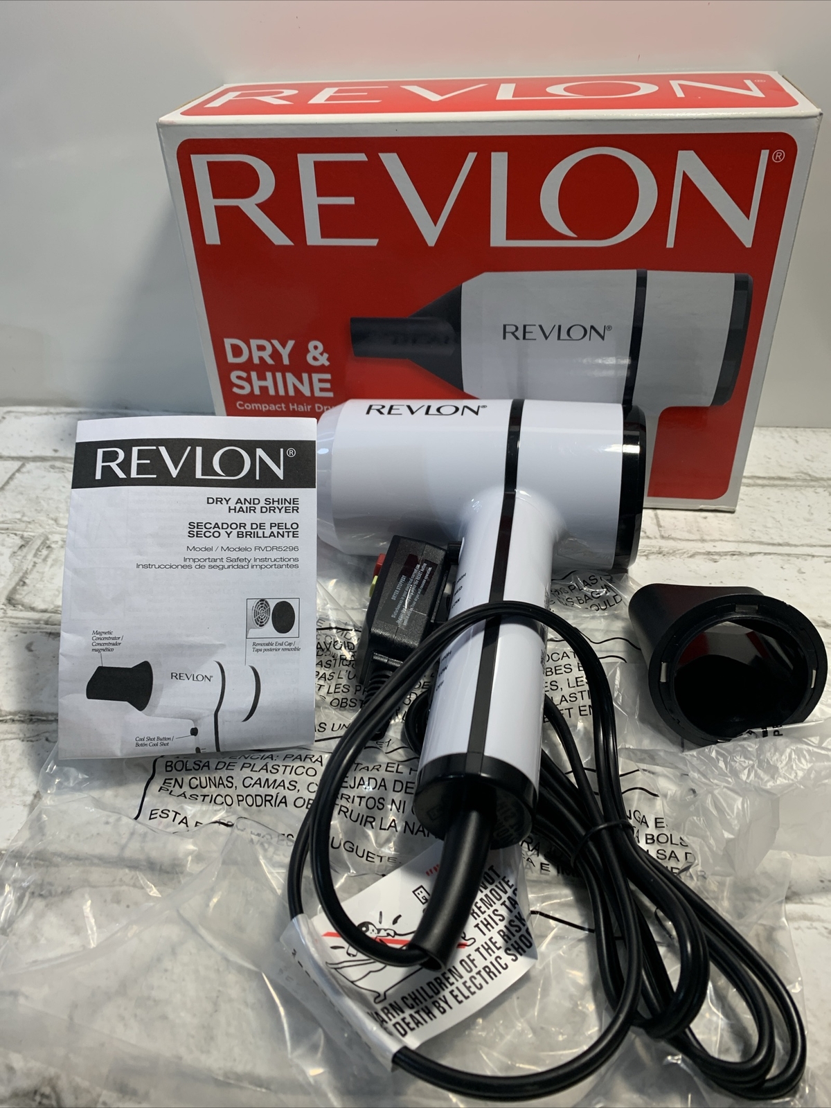 Revlon Crystal C Technology Dry & Shine Compact Hair Dryer 1875 Watts #RVDR5296