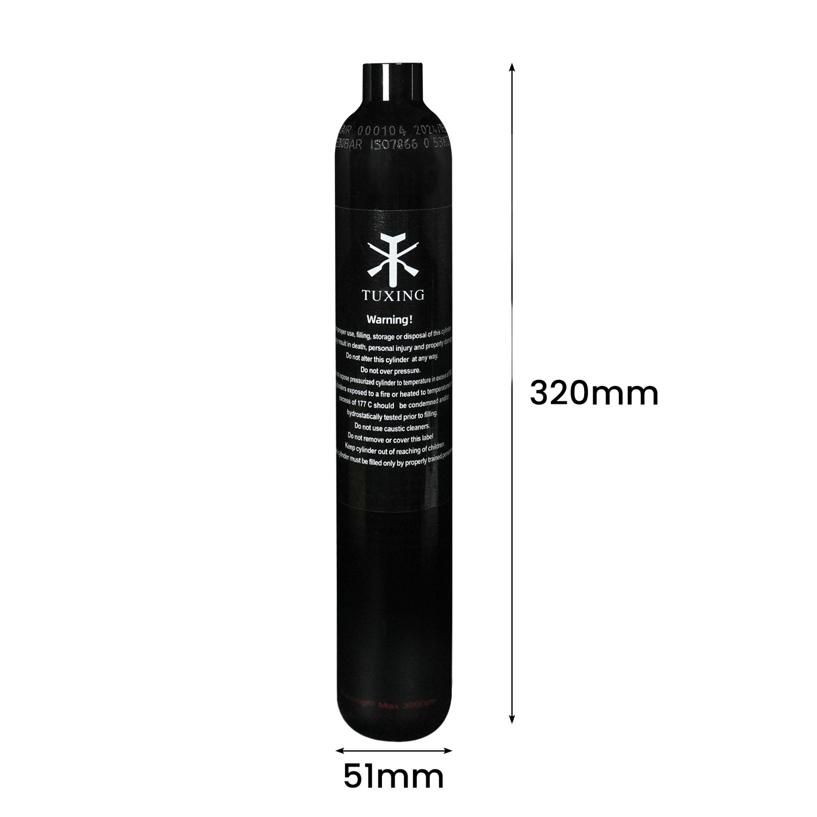 TUXING Pcp 0.38L 23Ci Aluminum Paintball Air Tank High Pressure Tank for Airgun