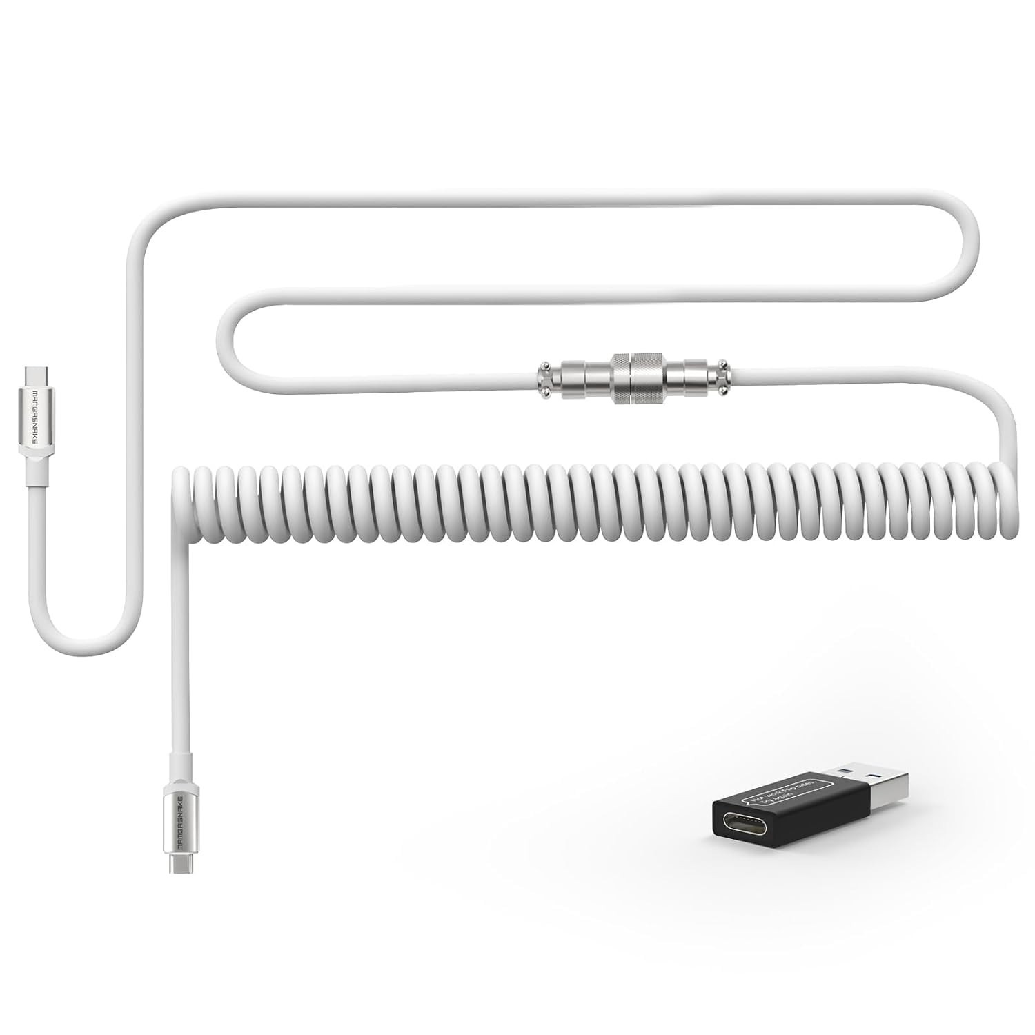 ATTACK SHARK CO4-C Coiled USB C Cable for Mechanical Keyboard with USB to USB...