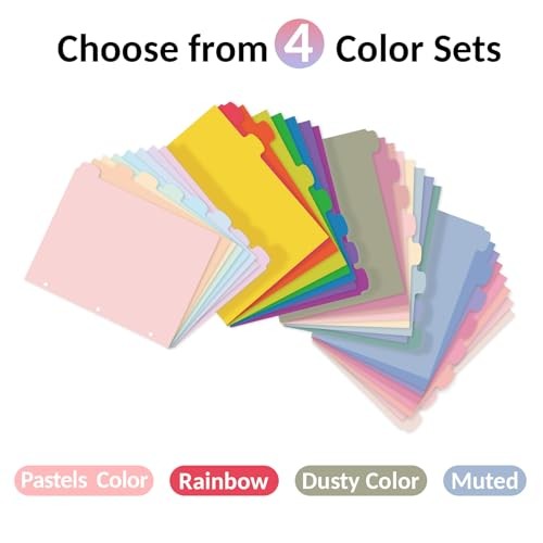 8 Tabs Long-Lasting Plastic Write & Erase Large Tabs 1 Set Pastels Color