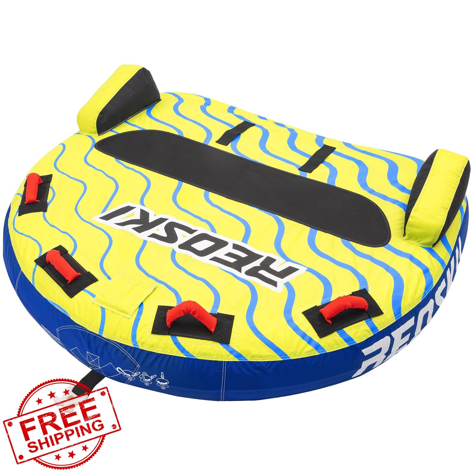REOSKI 2-3 Person Boat Towable Tube, Inflatable Water Fun