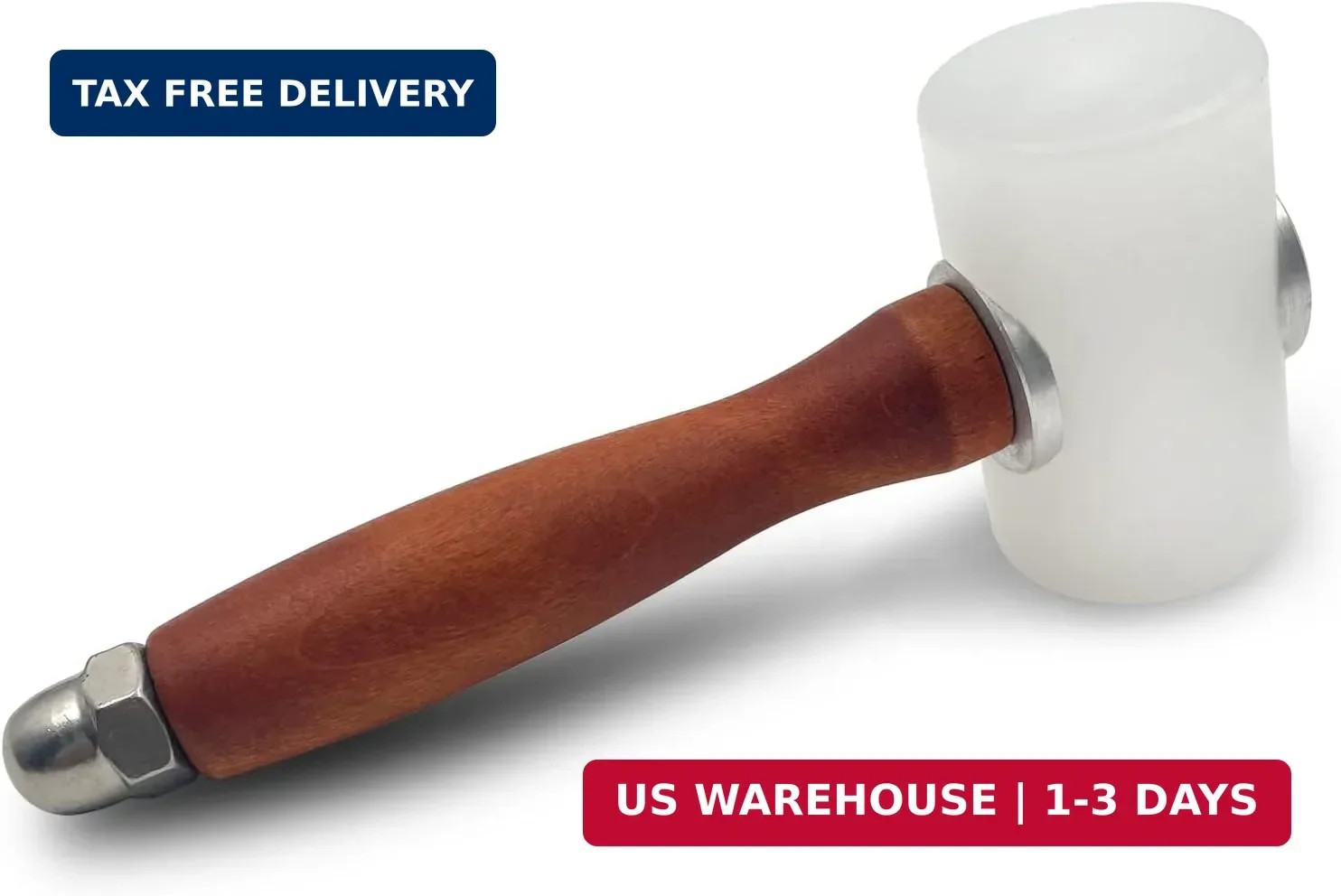 Leather Carving Hammer Mallet Wood Handle Nylon Hammer Mallet for Leathercraft L