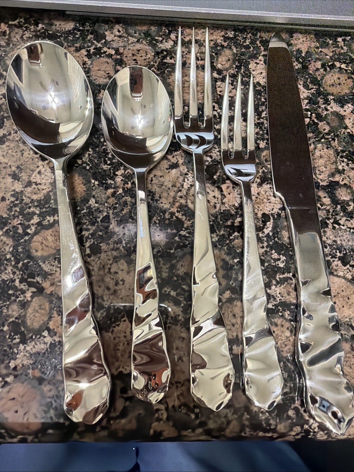 Pottery Barn LETTUCE Stainless Japan Silverware YOUR CHOICE Flatware glossy