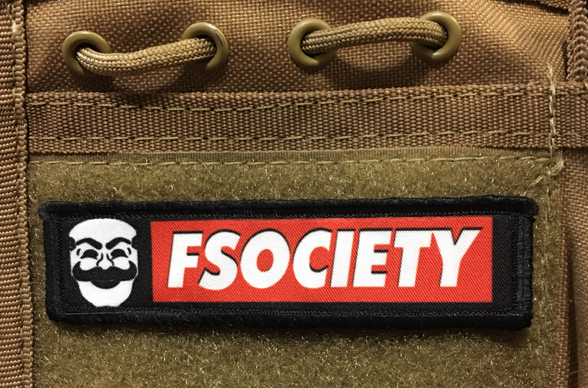 FSociety00.Dat Mr Robot Morale Patch Tactical Military Army Badge Hook Flag