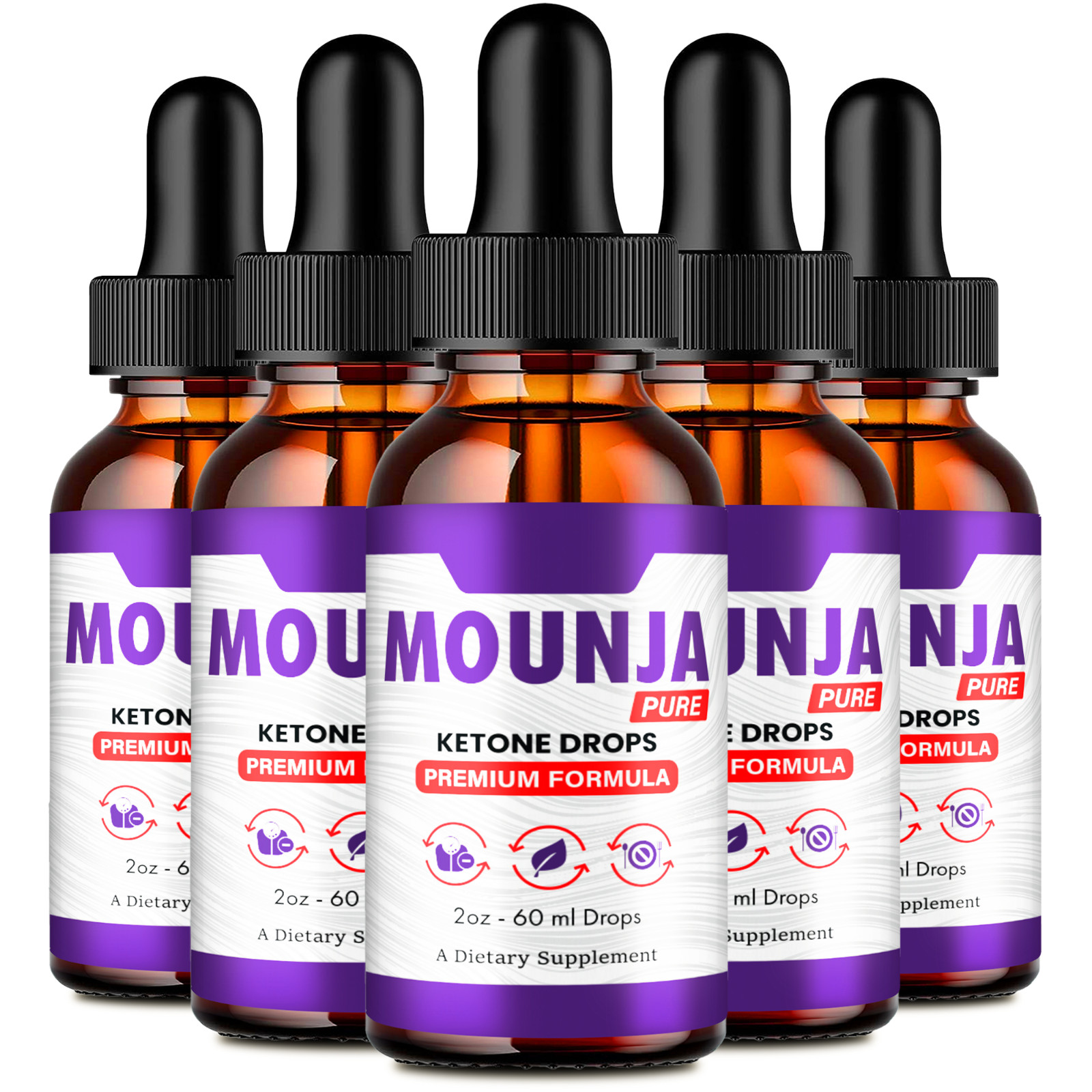 (5 Pack) Mounja Pure Drops Advanced Weight Loss, MounjaPure Premium Formula Drop
