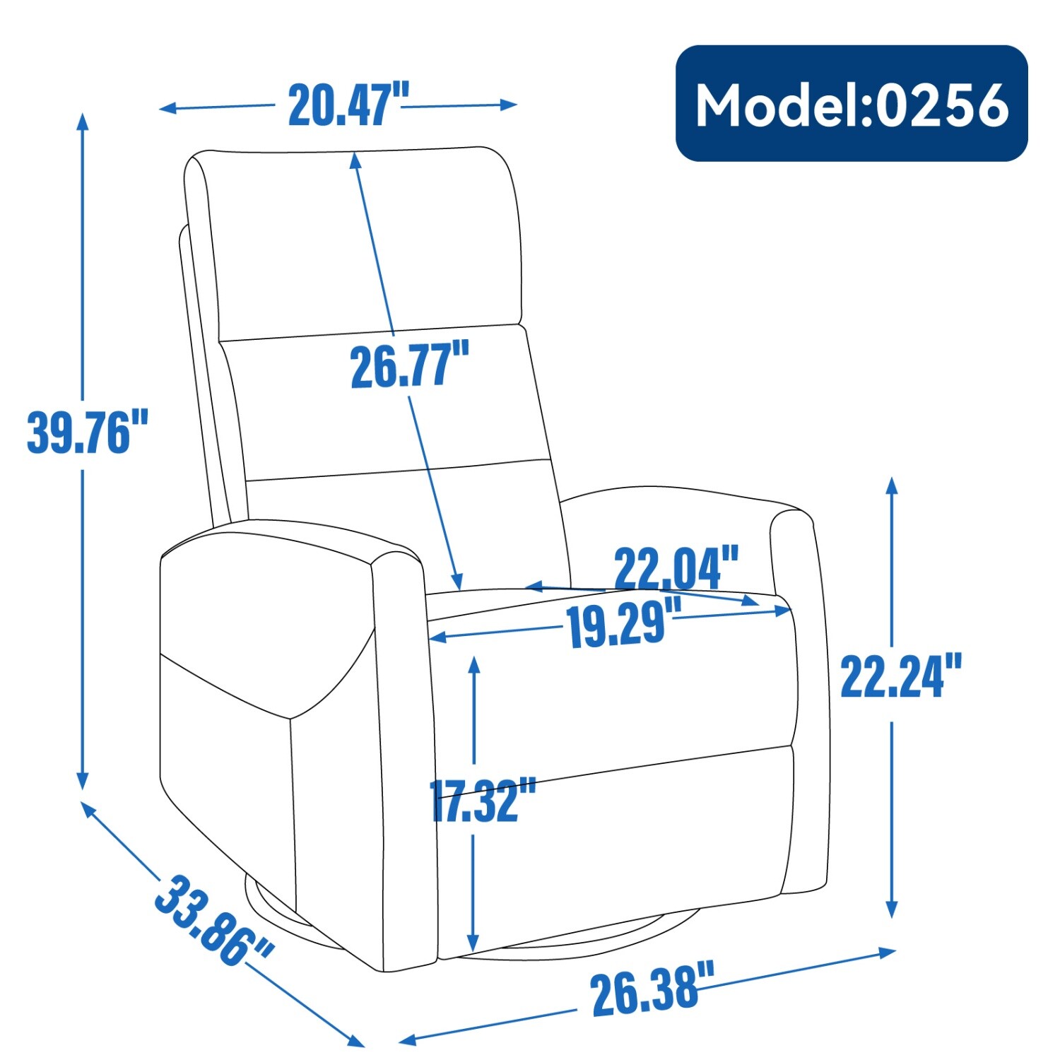 360° Swivel Recliner Chairs Modern Single Reclining Sofa Chairs for Living Room