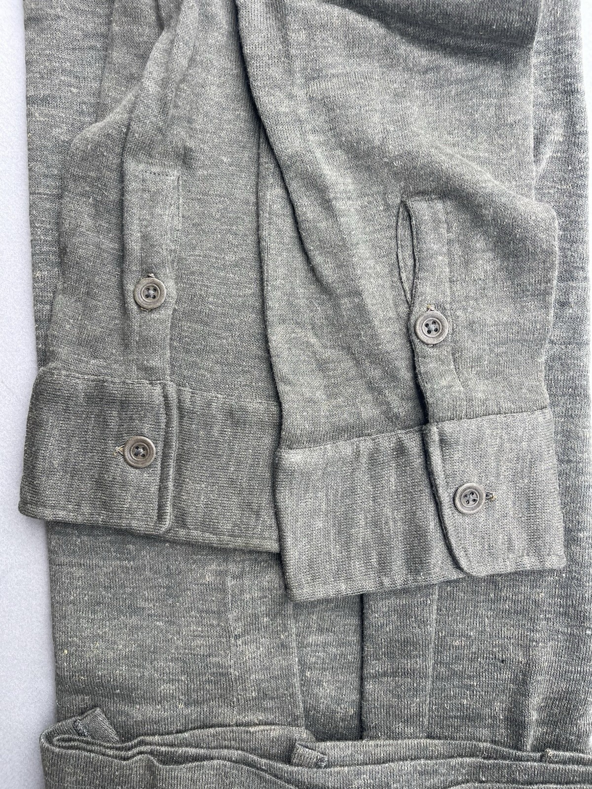WW2 German Army Heer SS Issue Shirt, L/S Gray-Green Italian Wool “IV 43-44” RARE