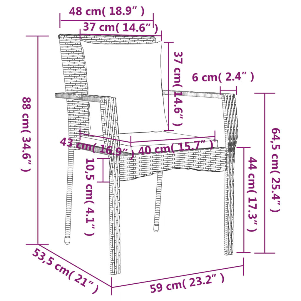 Garden Dining Set Grey