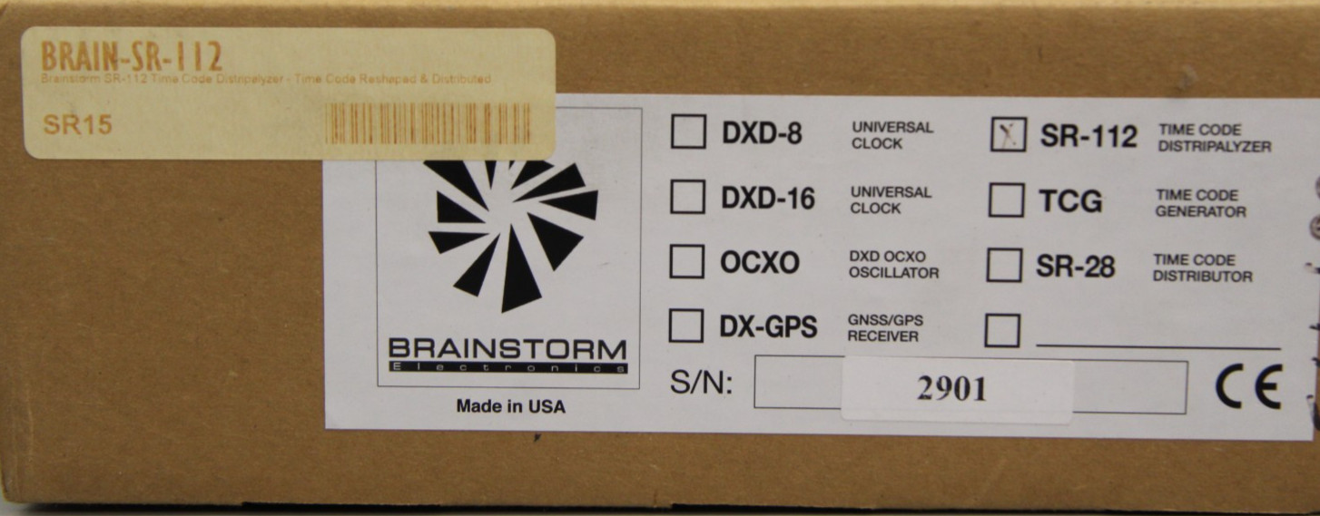 Brand New Brainstorm Electronics SR-112 Time Code Distripalyzer