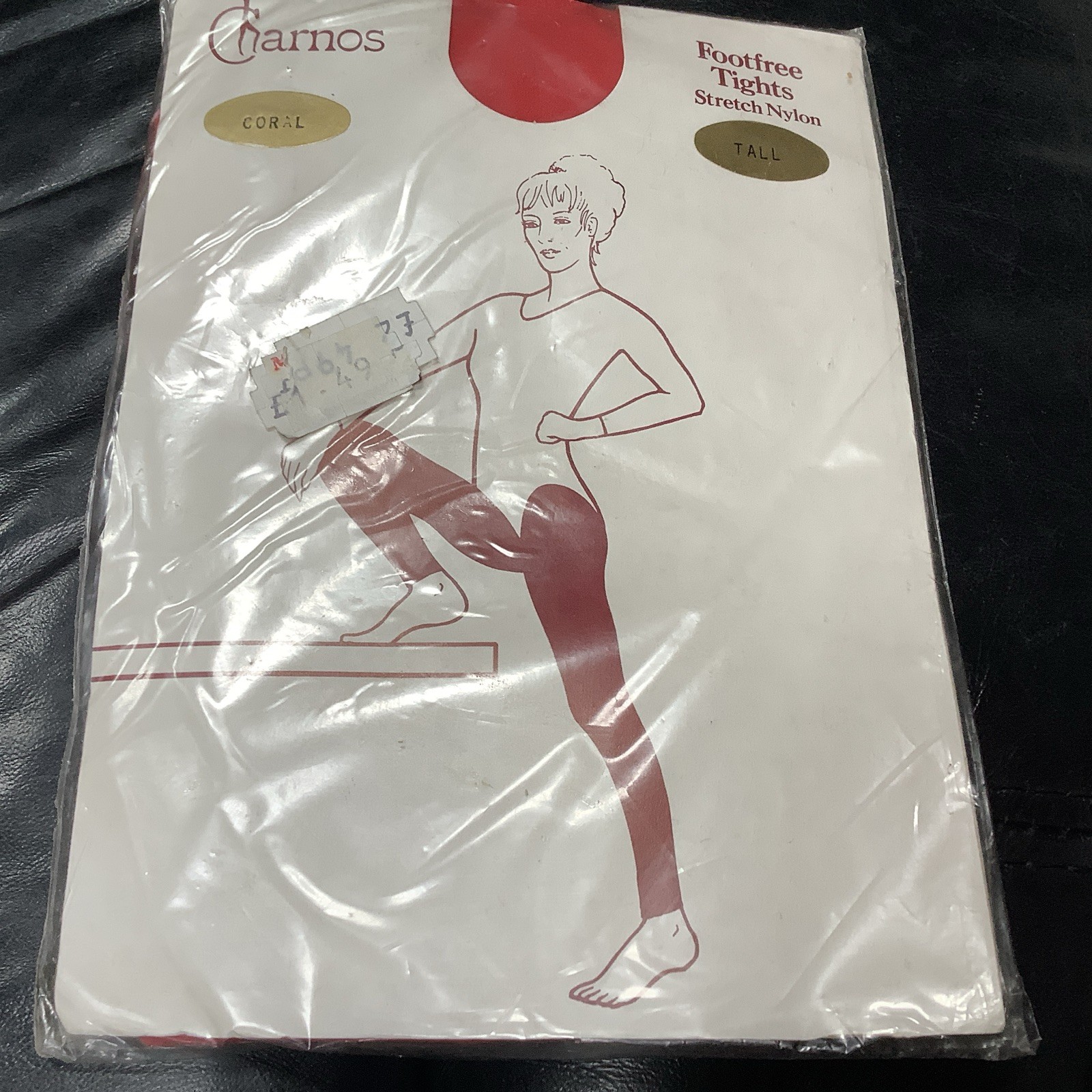 🦵Charnos 80 Denier footfree Tights tall Matt Finish Opaque Tights Coral 🪸NEW