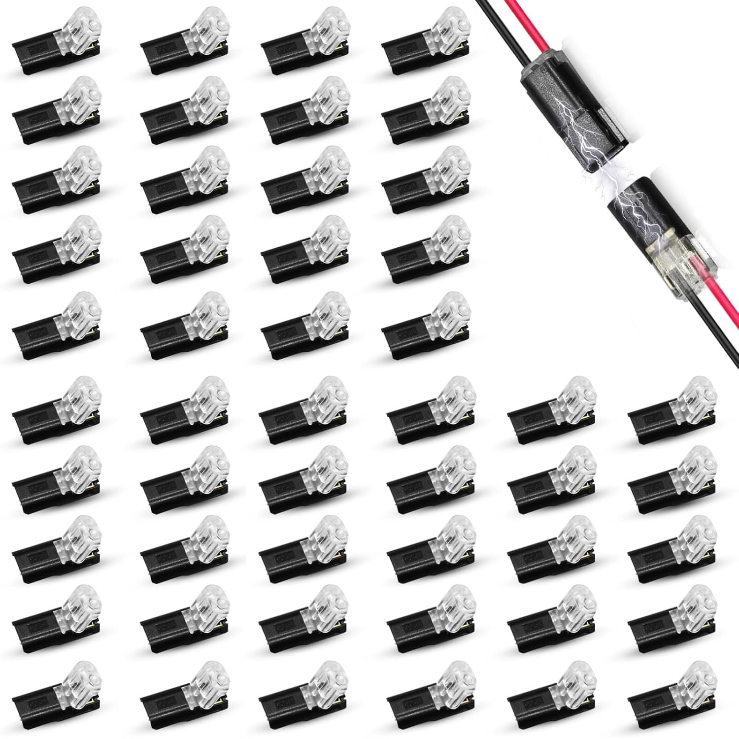 Wire Connectors,Solderless Low Voltage 2 Pin Quick Splice Wire Connectors-50 Pcs