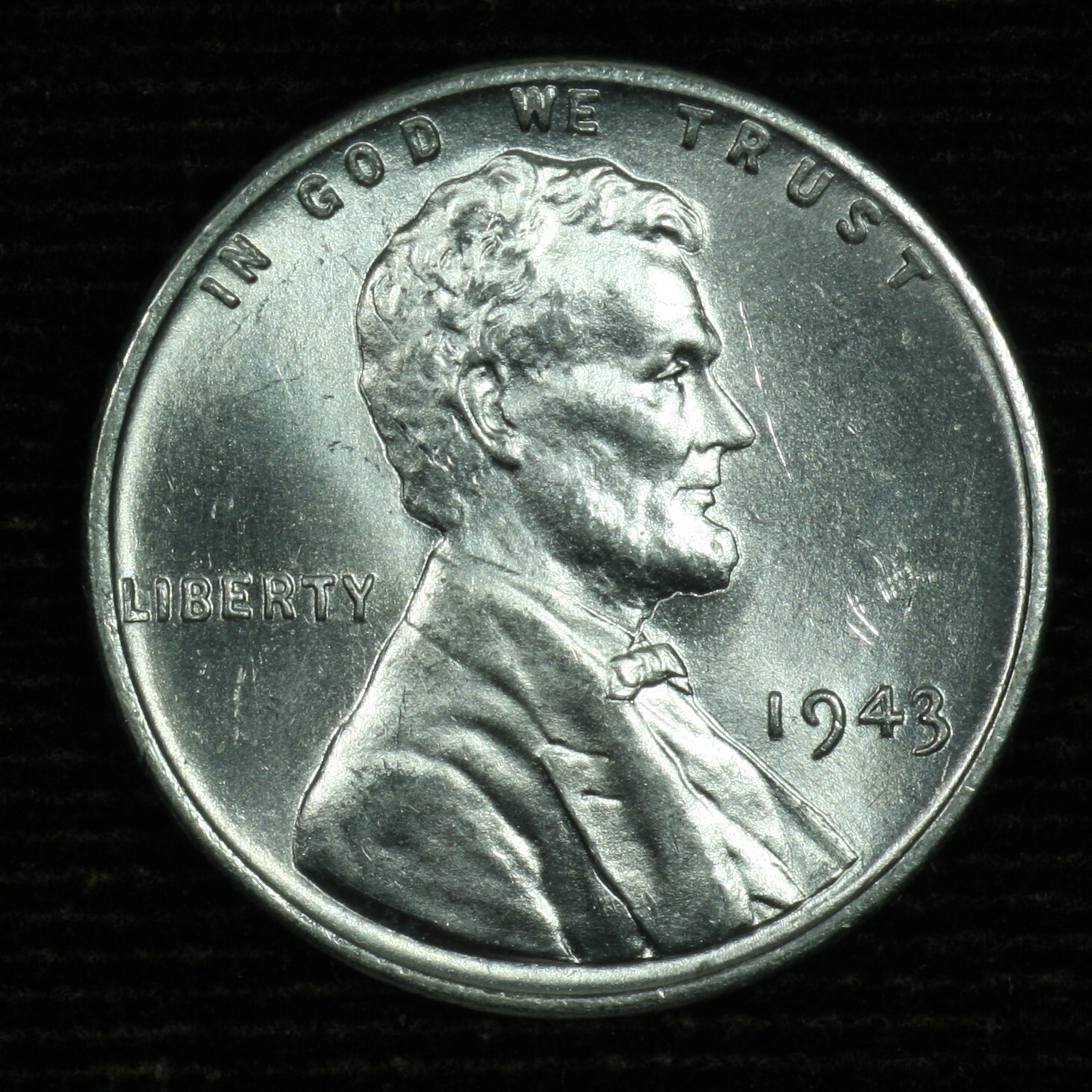 Lincoln Steel Wheat Cent. 1943 P. Gem Brilliant Uncirculated. Lot # 9049-136-004
