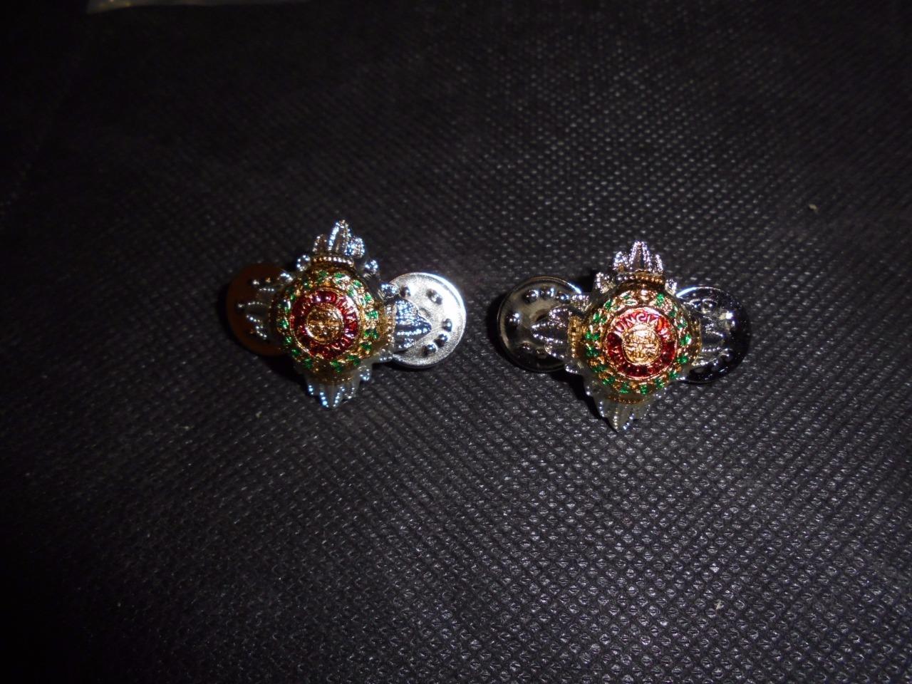 NEW 2 x British Army Military Uniform Rank Pips 5/8" Silver Gilt Colour Finish