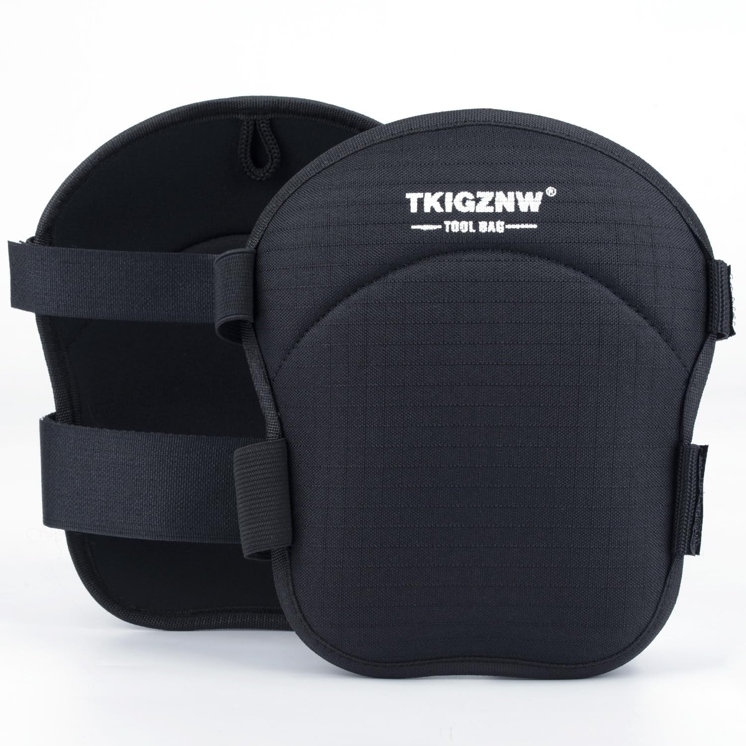 Heavy Duty Knee Pads, Professional Work Gear for Man, Black Fabric, Adjustabl...