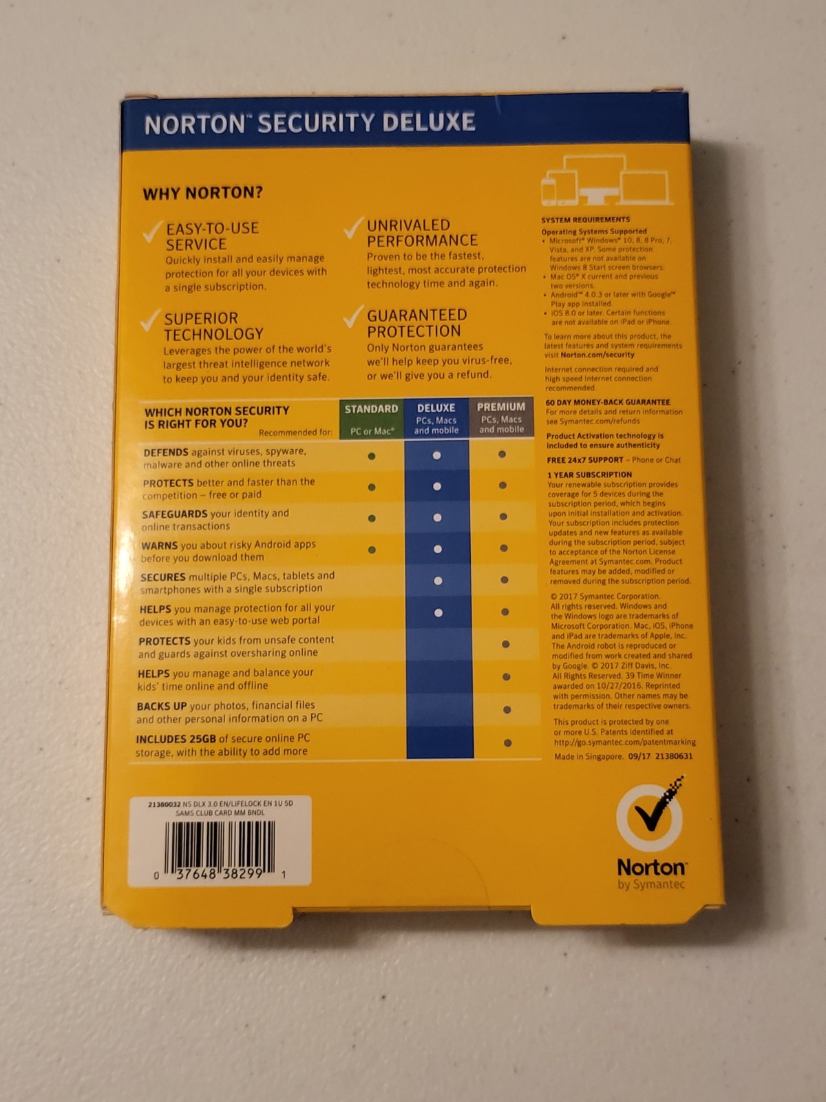 Norton Security Deluxe - 5 Device for 21353844 New
