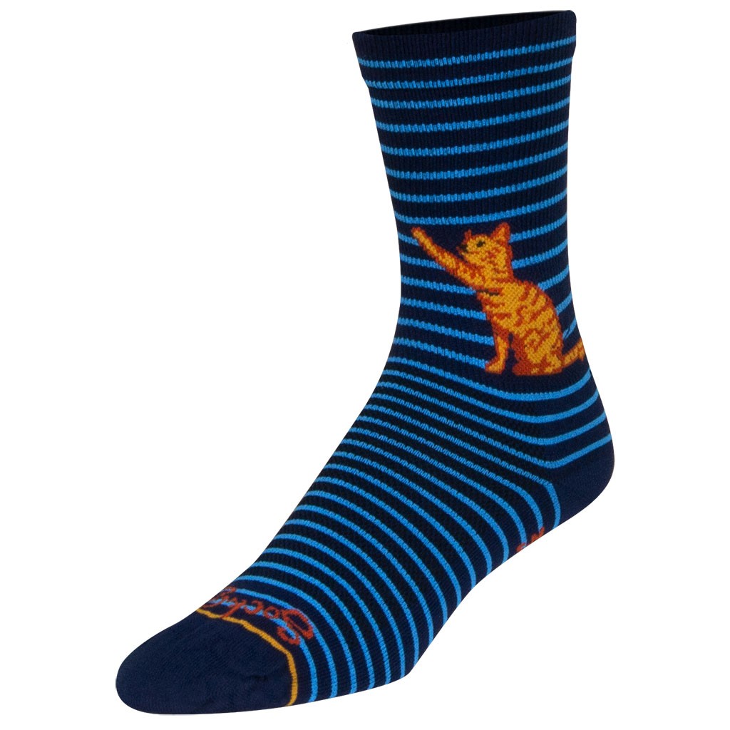 SockGuy Peekaboo Mesh Cycling Socks, Blue, Breathable Ultra-Wicking Fit