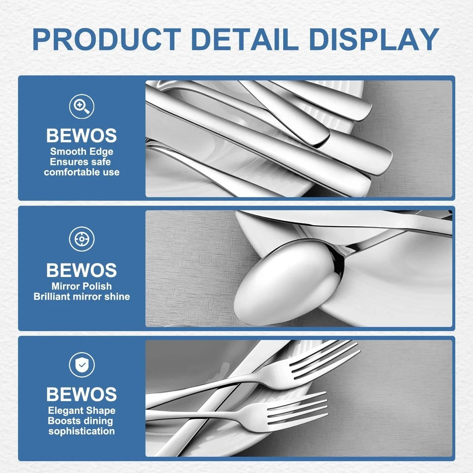 20 Piece Silverware Set - Stainless Steel Silverware Sets for 4 Include Spoon...