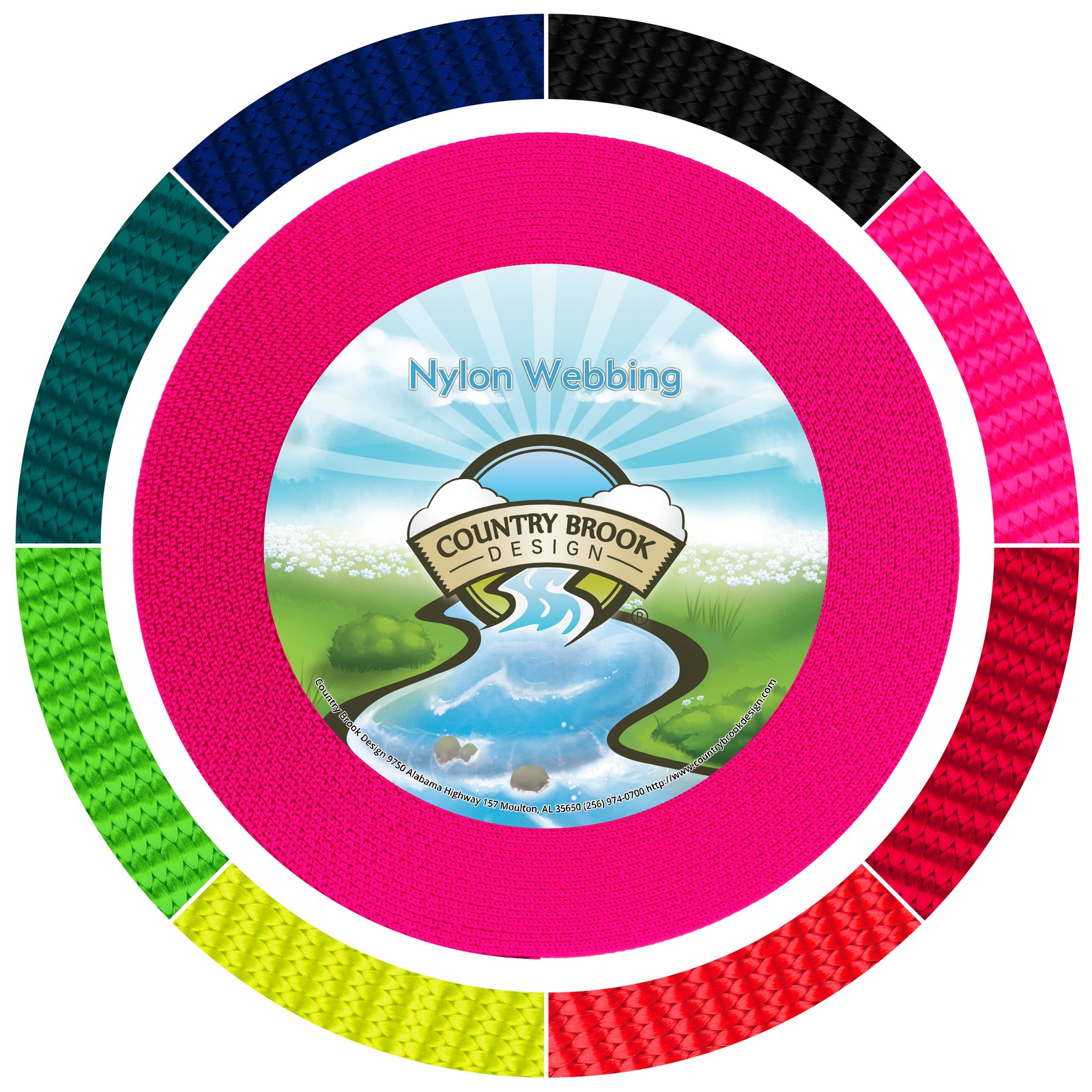 Country Brook Design® 1 Inch Hot Pink Reflective Nylon Webbing, 10 Yards