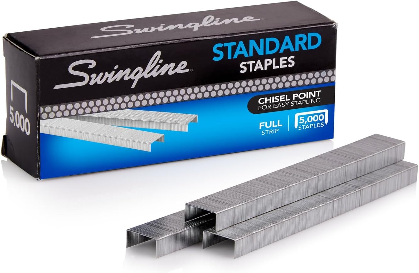 ® Standard Staples, 1/4", Full Strip, Box of 5,000