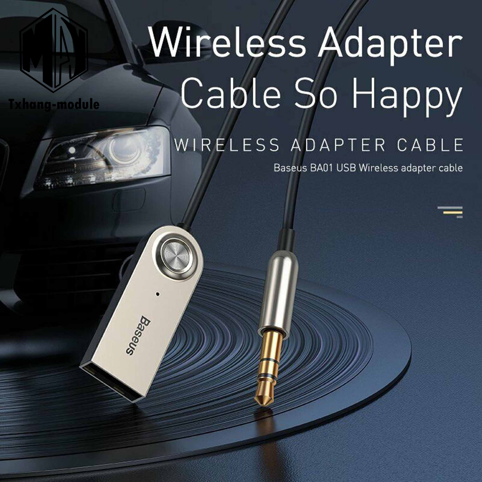 Baseus Wireless Bluetooth 5.0 Receiver 3.5mm Car AUX Audio Home Adapter A2TM