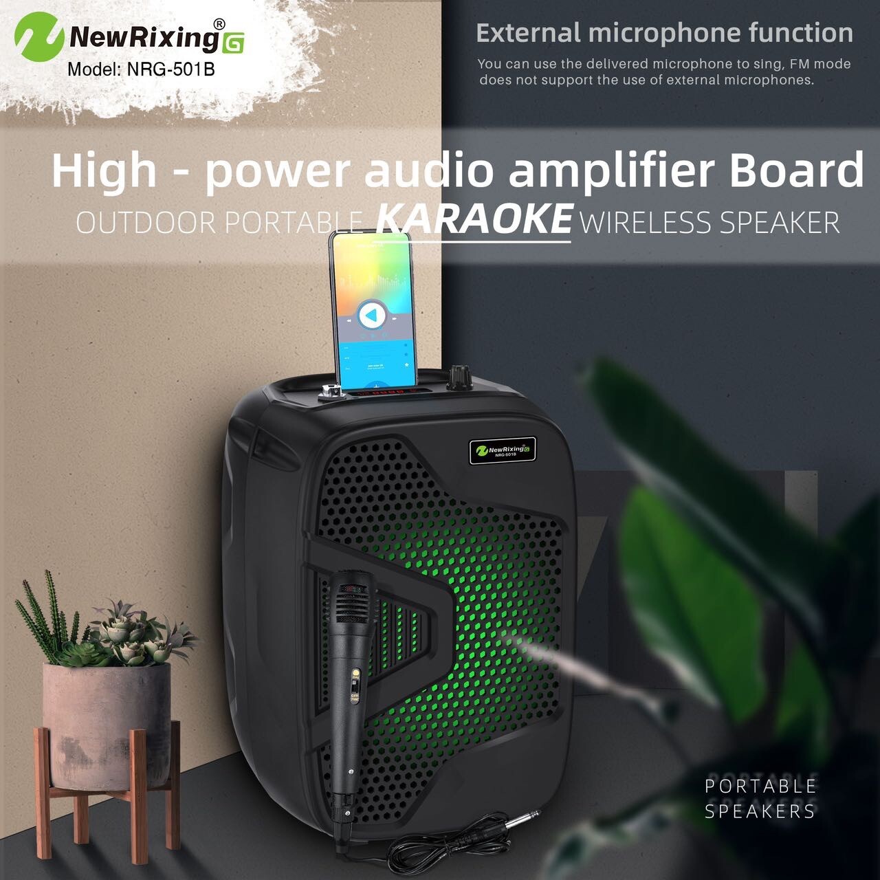 Portable Karaoke Machine Speaker with Microphone,Bluetooth 5.0, Wireless Speaker