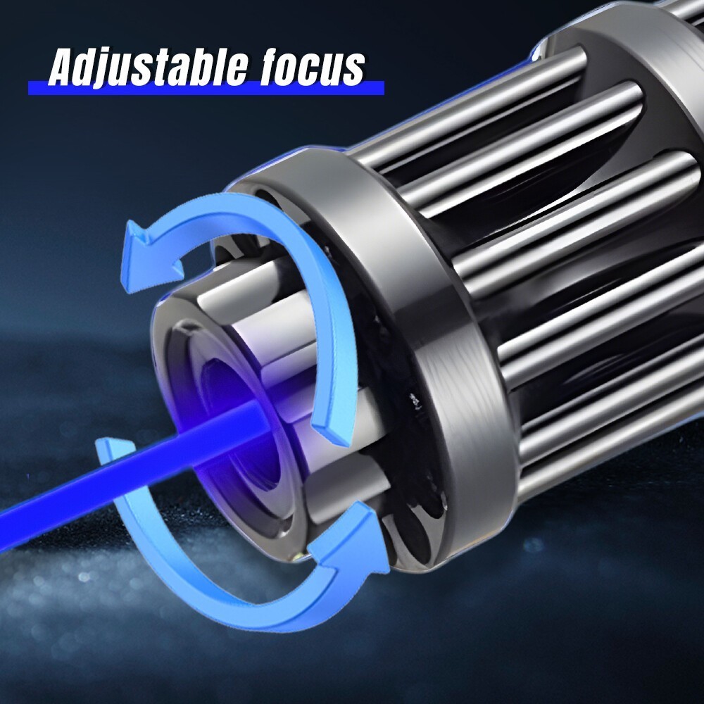 Watt Adjustable High Power Blue Burning Laser Pointer Visible Dot Torch Light US