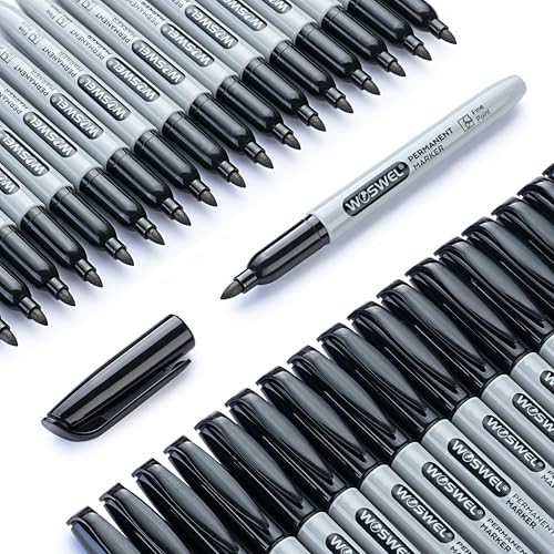 Permanent Markers Bulk, 288 Pack Fine Point Tip Black Permanent Marker Set,
