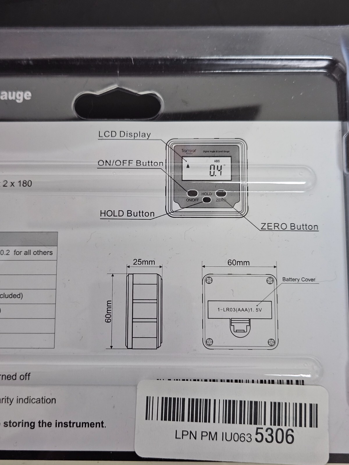 Digital Angle & Gauge Level With Angle Sensor Technology