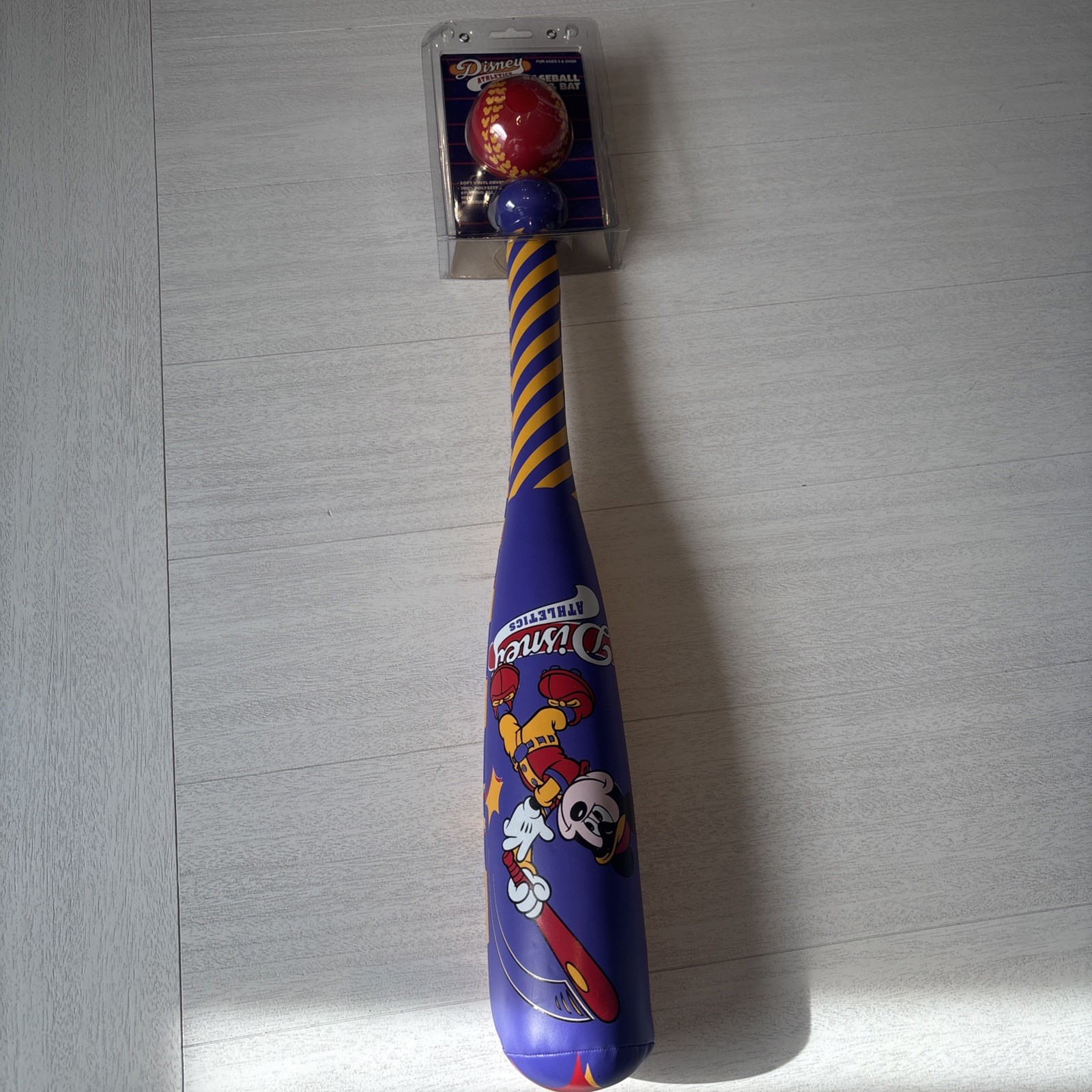 Vintage Disney Athletics Baseball and Bat