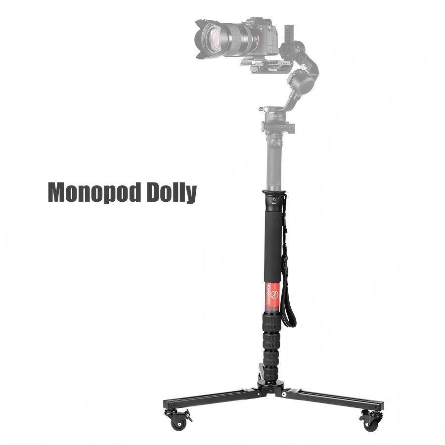 SUNWAYFOTO T1A20R Monopod Dolly, Heavy Duty Rolling Stand with wheels for AP