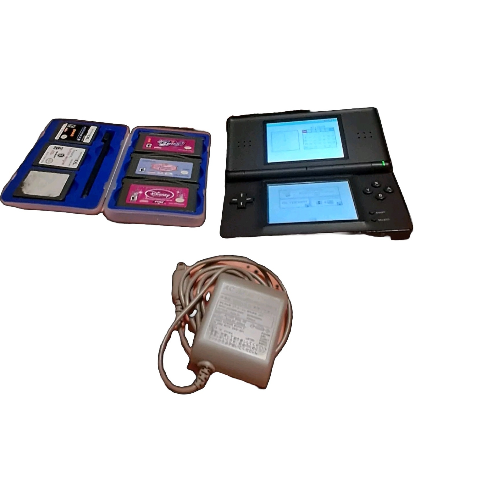 Nintendo DS Lite Console with Stylus - Black - Tested, Works Great.
