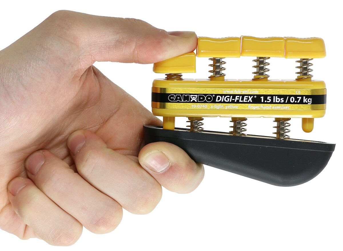 Cando Digi-Flex Hand Exerciser Yellow X-Light - Finger (1.5 Lb) / Hand (5.0 Lb)