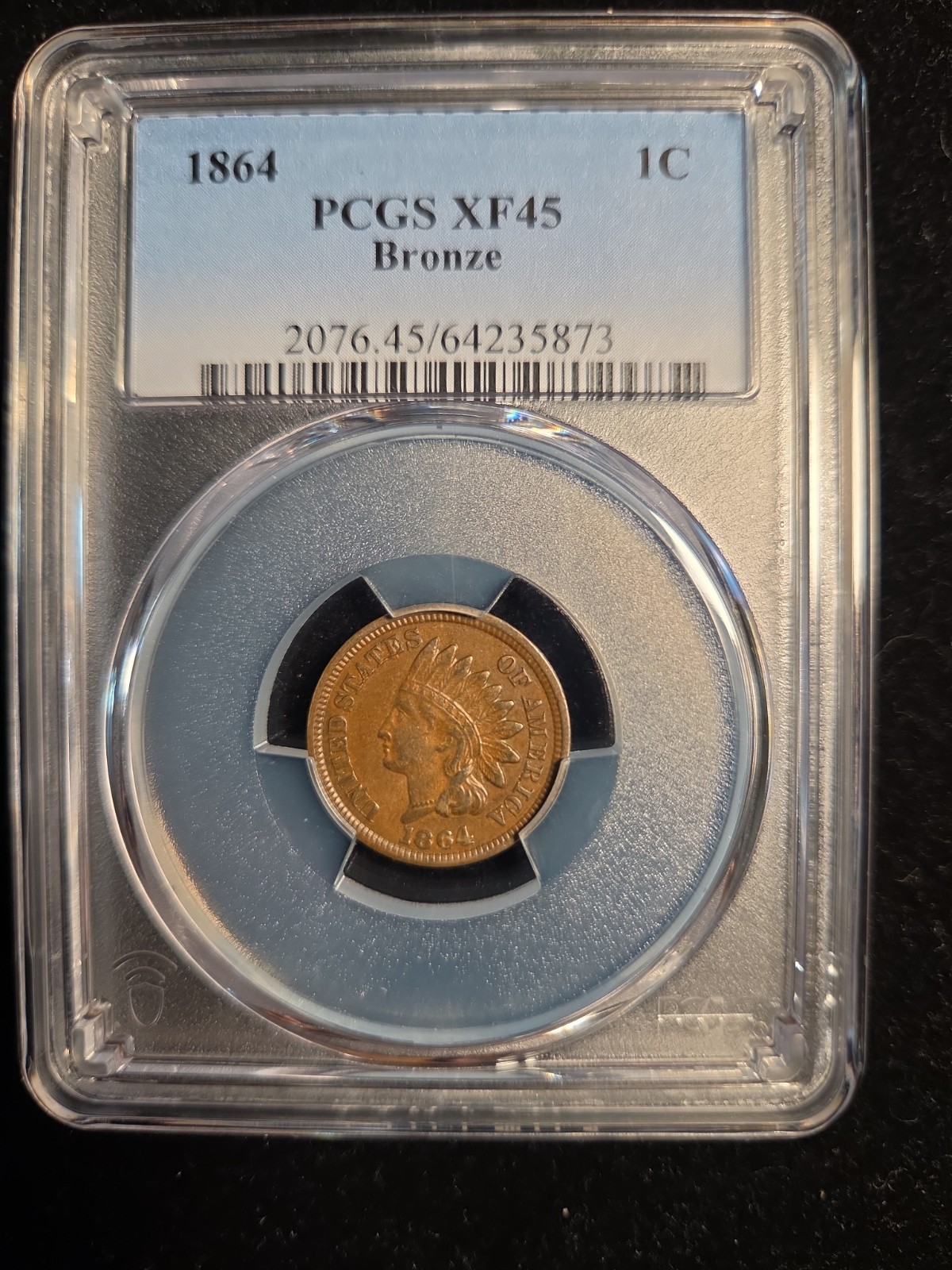 1864 1c Bronze Indian Cent PCGS XF45