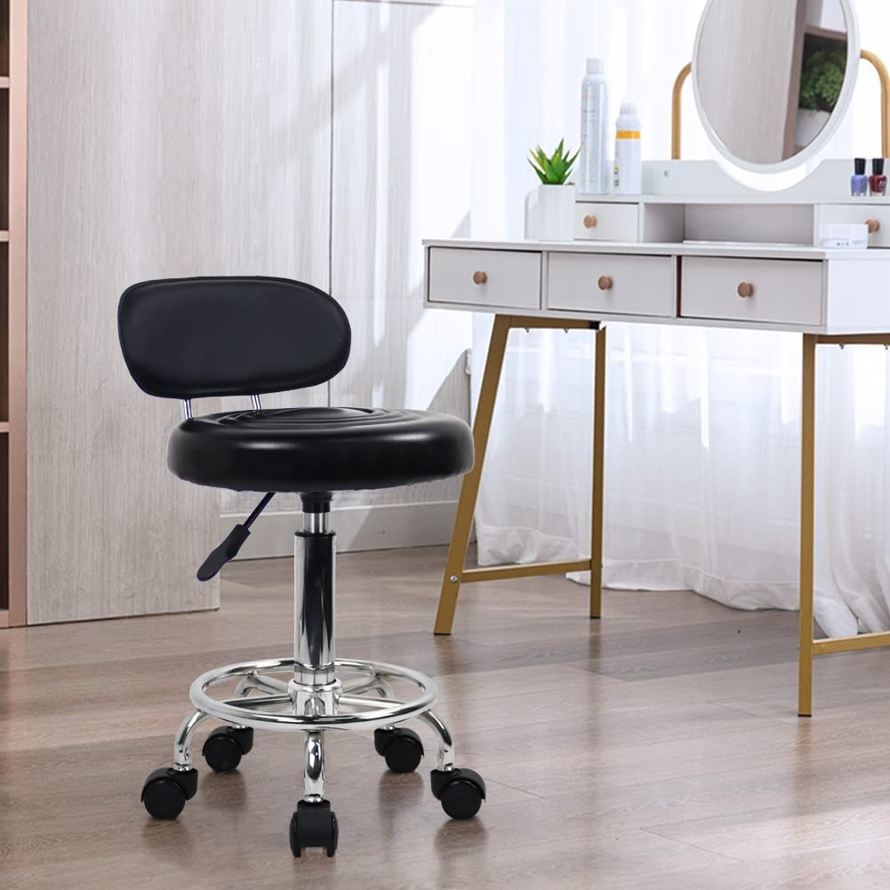 Rolling Stool Swivel Salon Stool Chair Adjustable Drafting Stool  for Tattoo Spa