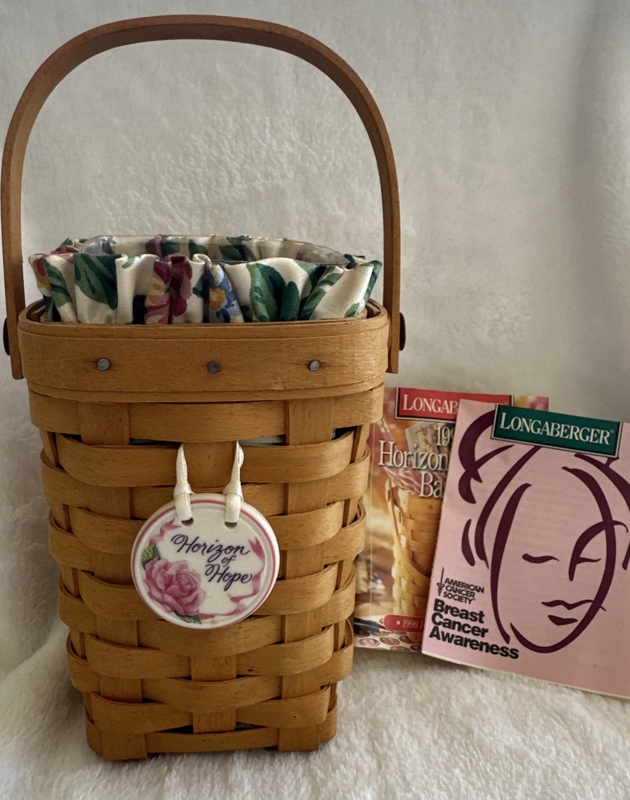 Longaberger American Cancer Society Horizon of Hope Basket Liner Protector 1998