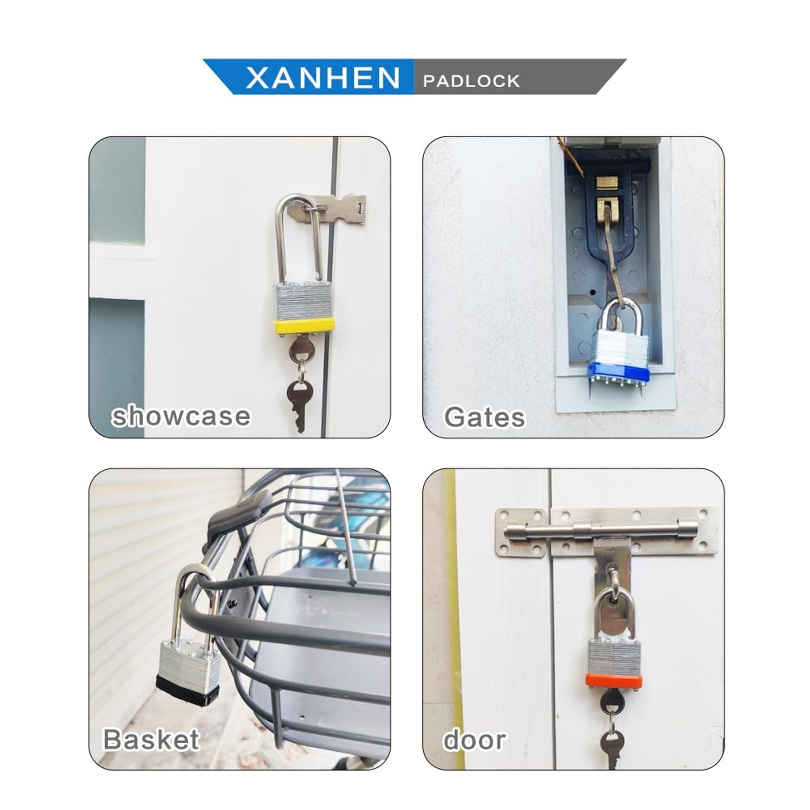 Lock Outdoor Padlocks, Key Lock, Padlocks with Same Key - Laminated Steel Keyed