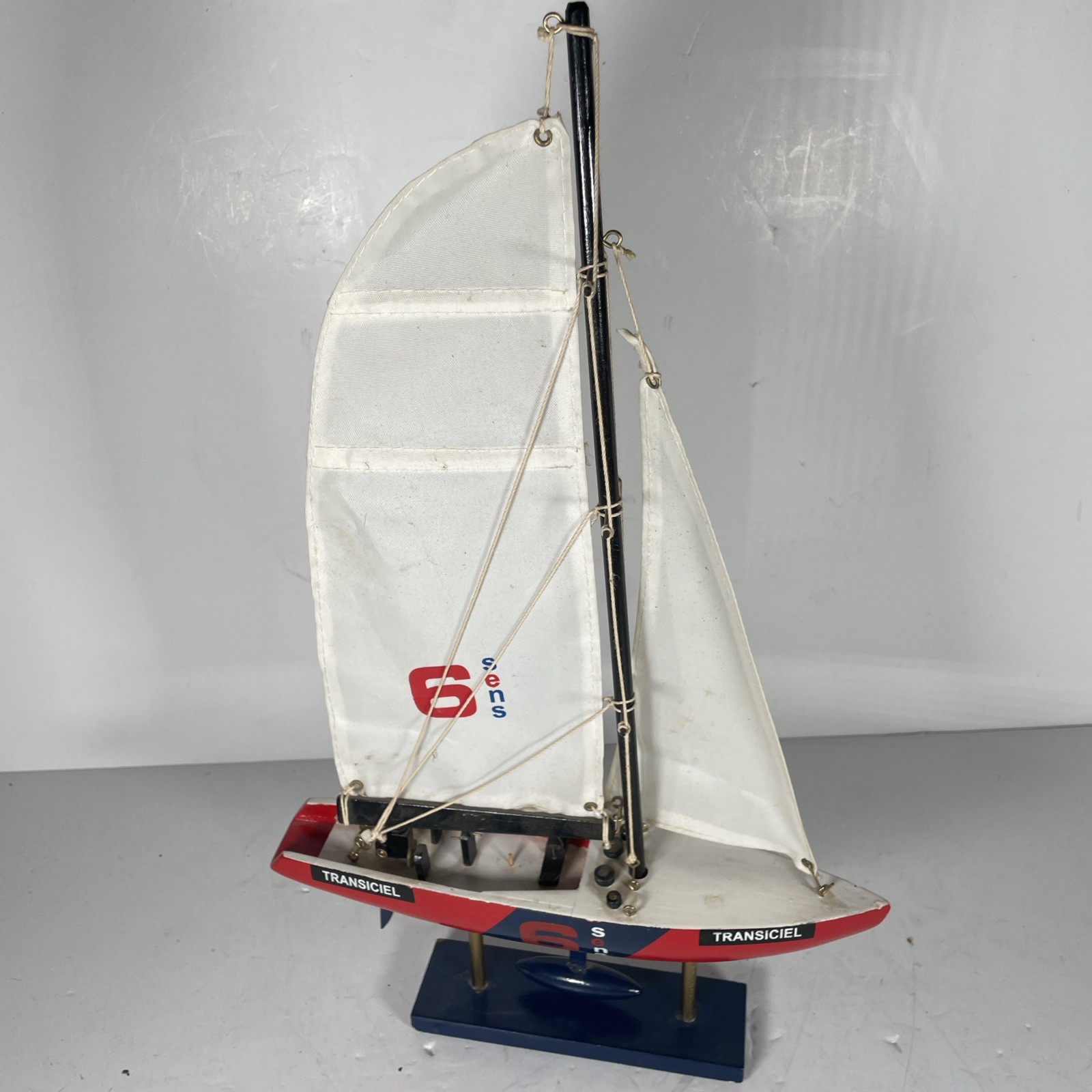 Transiciel Racing Boat Yacht Sens 6 Wooden Model 22" Height
