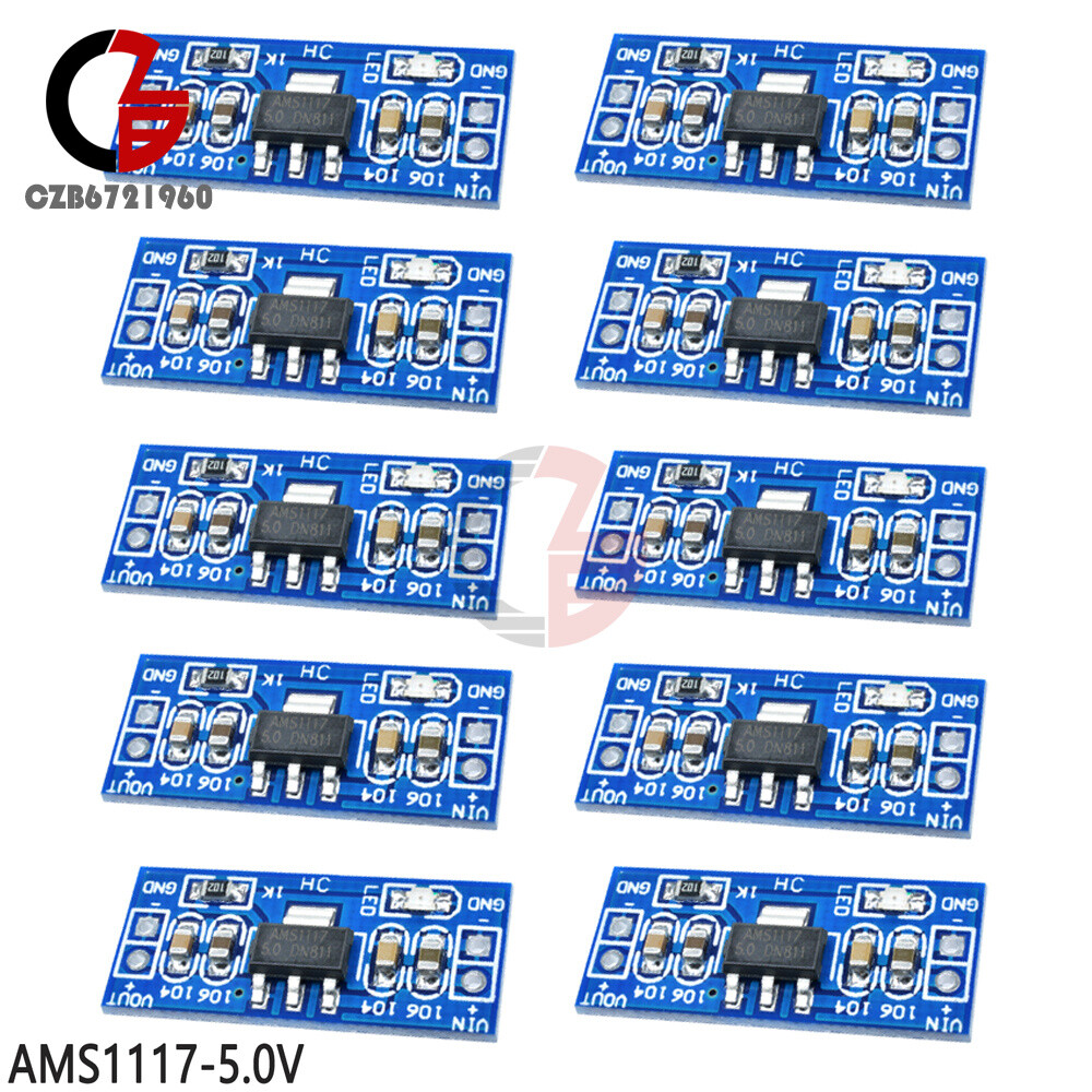 10PCS AMS1117-5.0V Input 6.0V-11V/ Output 5V Power Supply Module AMS1117-5.0