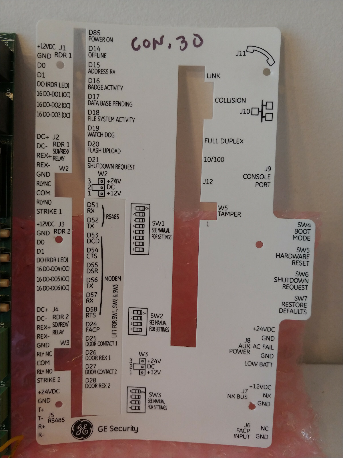 GE Security CMC10214 1100190 Board