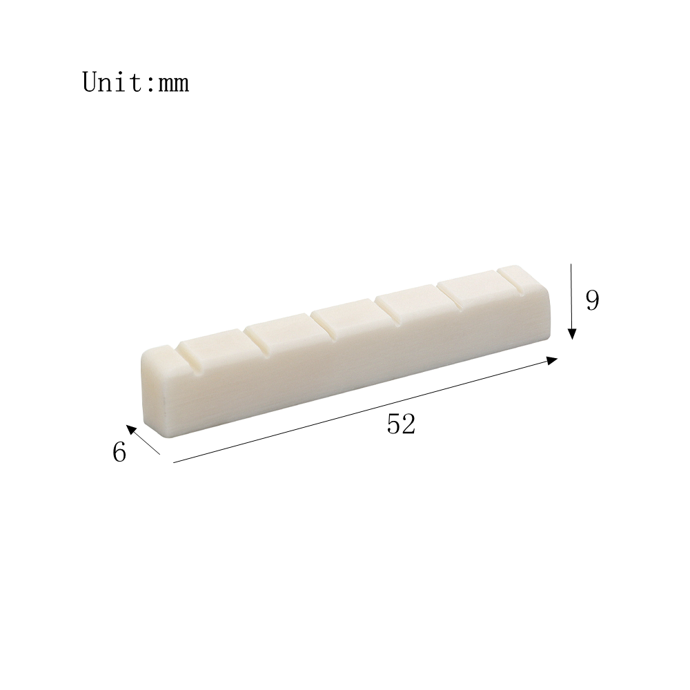 Left handed Bone 6 String Slotted Nut For Classic Guitar Accessories52x6x9-8.5mm