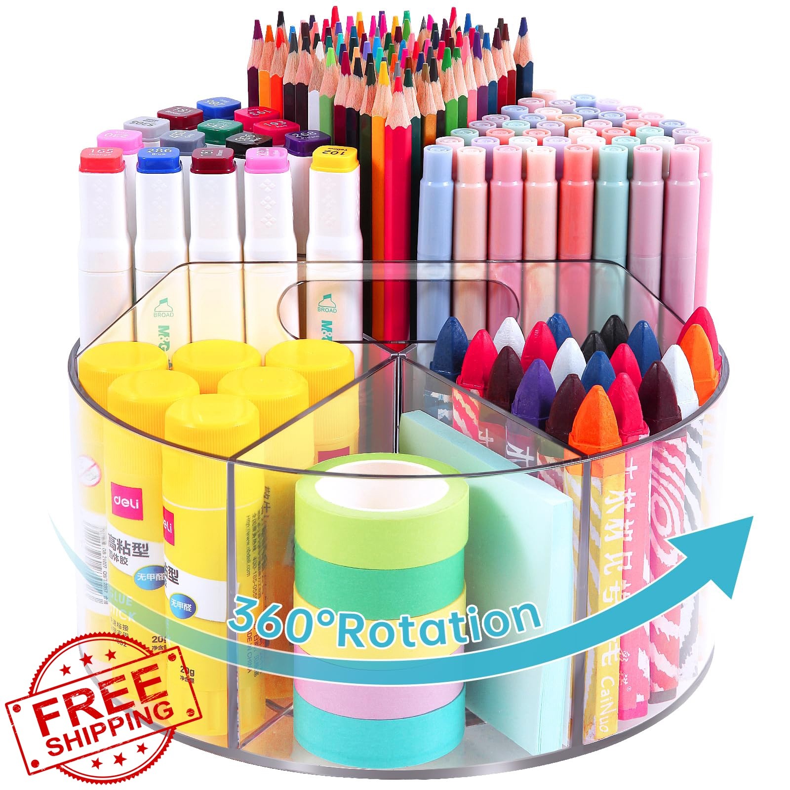 Hiborateed Super Large Size Rotating Pen Holder