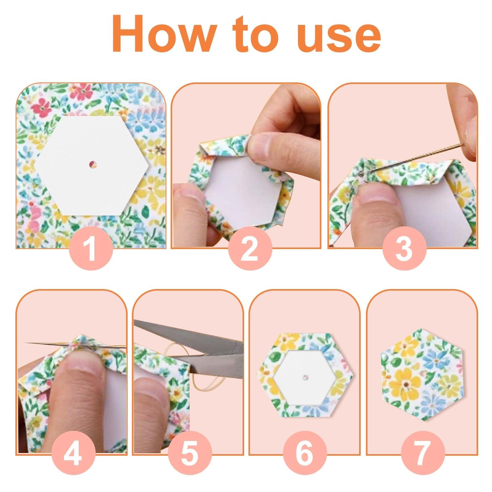 480 PCS 1 Inch Hexagon Paper Piecing Quilting Templates Patchwork Craft