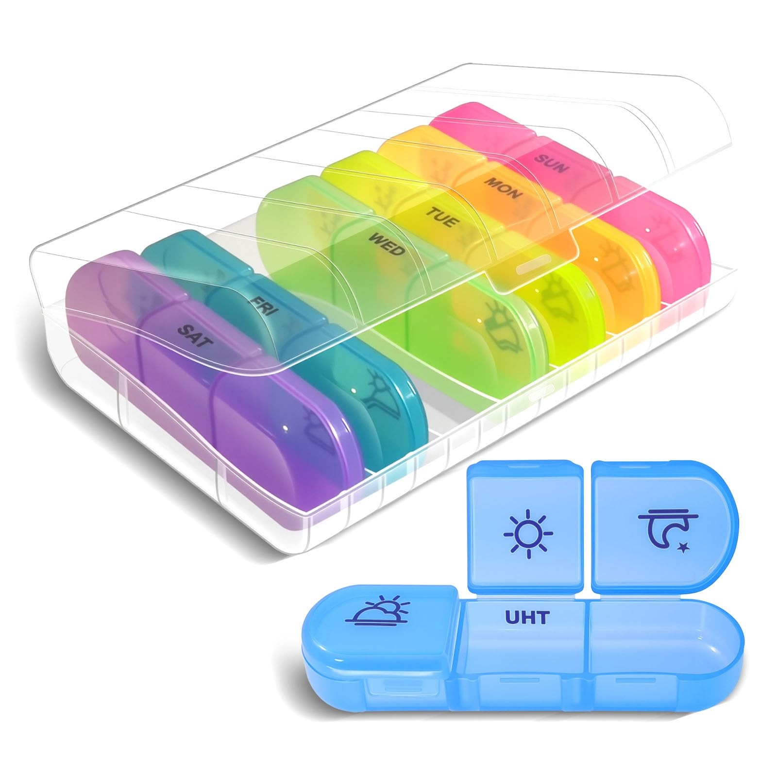 Weekly Pill Organizer 3 Times a Day – 7 Day Medicine Pill Organizer and Trave...
