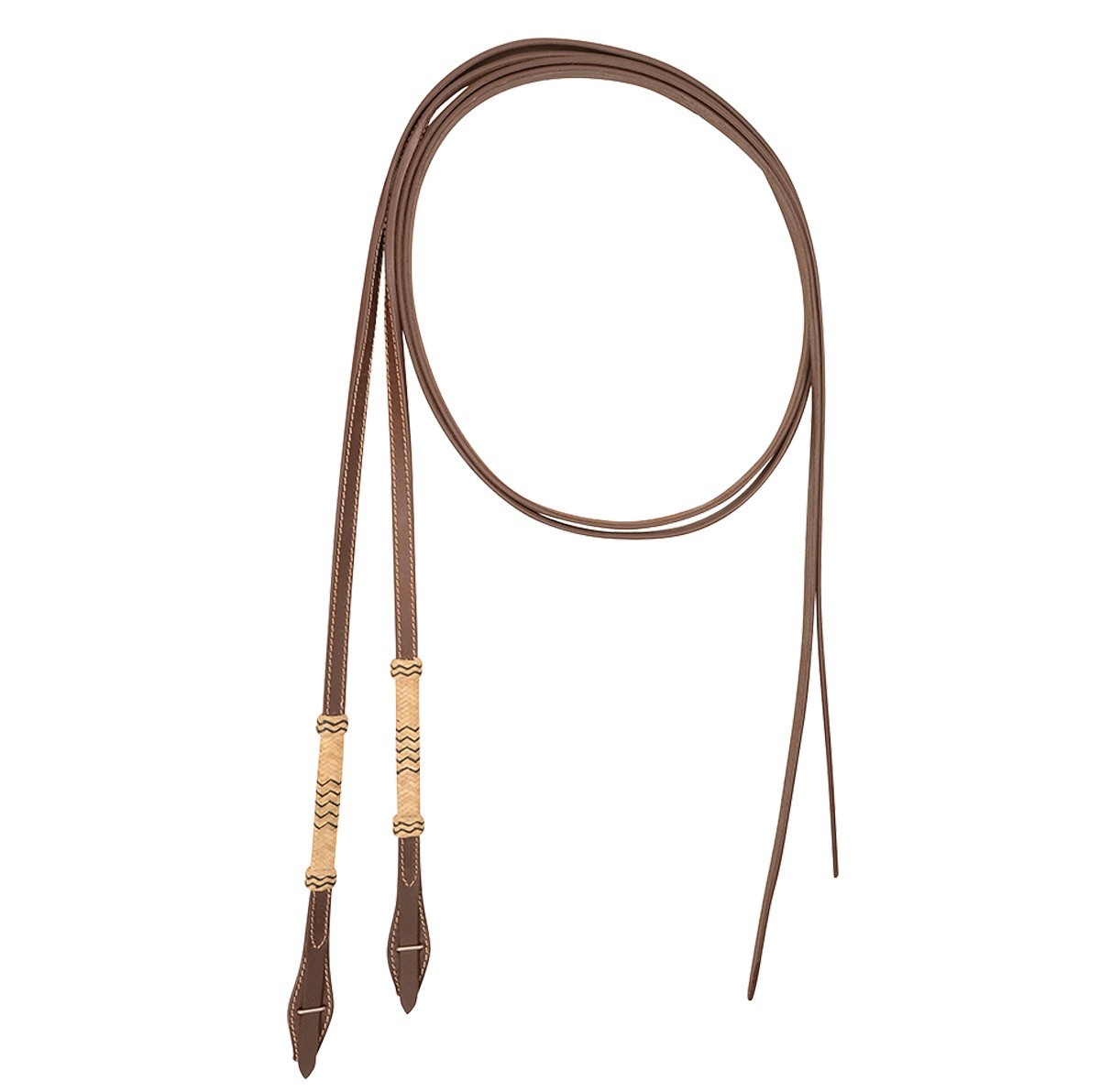 Braided Rawhide Split Reins With Quick Change Looped Ends