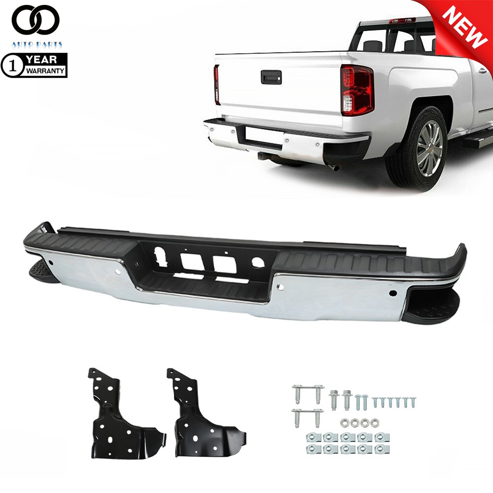 Steel w/Park Rear Bumper Assembly For Chevy Silverado Sierra 1500 2014 2015-2018