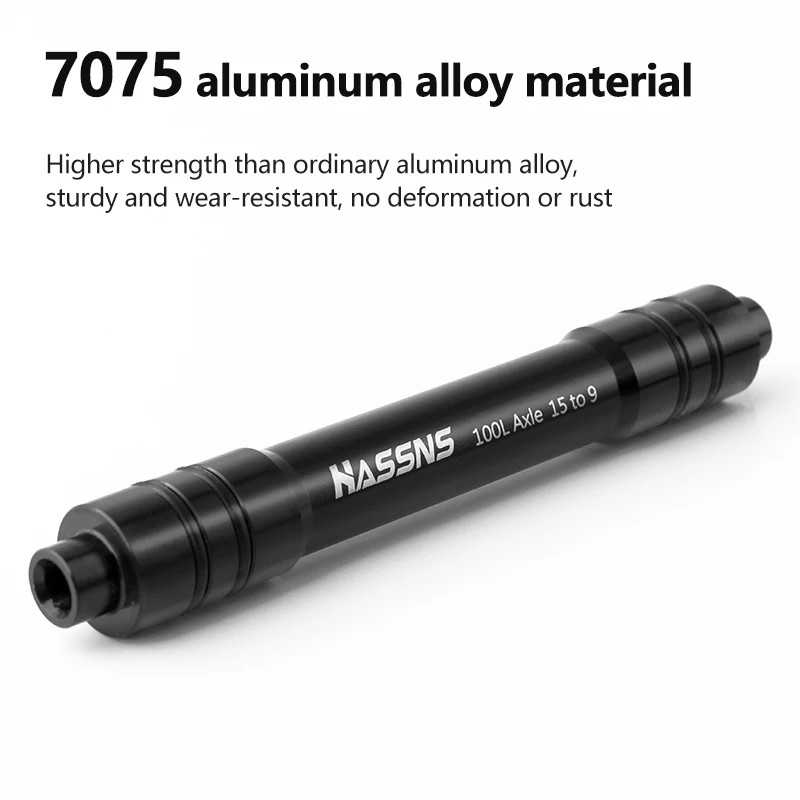 HASSNS MTB Thru Axle Adapter 12mm to 9mm 15mm to 9mm Mountain Bike Hub Skewer