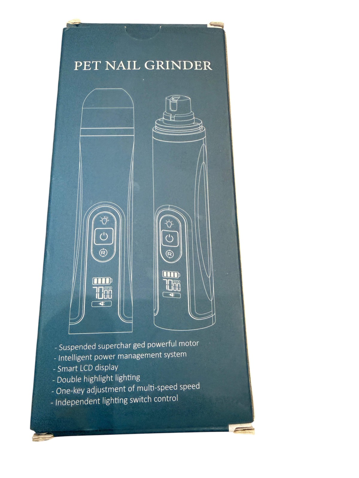 Pet Nail Grinder LCD Display Rechargeable Dog Cat Trimmer